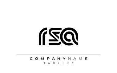 RSA Yaratıcı Eşsiz Modern Harf Logosu Tasarımı. Benzersiz bir harf dizaynına sahip stilize logo, soyut minimalist estetik ve modern cazibe sunar.