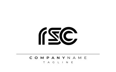 RSC Yaratıcı Eşsiz Modern Harf Logosu Tasarımı. Benzersiz bir harf dizaynına sahip stilize logo, soyut minimalist estetik ve modern cazibe sunar.