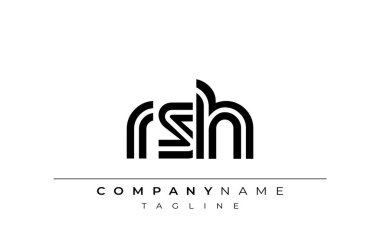 RSH Yaratıcı Eşsiz Modern Harf Logosu Tasarımı. Benzersiz bir harf dizaynına sahip stilize logo, soyut minimalist estetik ve modern cazibe sunar.