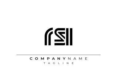 RSI Yaratıcı Eşsiz Modern Harf Logosu Tasarımı. Benzersiz bir harf dizaynına sahip stilize logo, soyut minimalist estetik ve modern cazibe sunar.