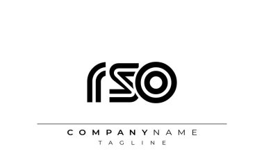 RSO Yaratıcı Eşsiz Modern Harf Logosu Tasarımı. Benzersiz bir harf dizaynına sahip stilize logo, soyut minimalist estetik ve modern cazibe sunar.