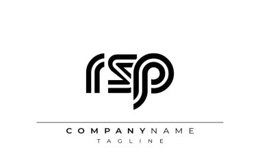 RSP Yaratıcı Eşsiz Modern Harf Logosu Tasarımı. Benzersiz bir harf dizaynına sahip stilize logo, soyut minimalist estetik ve modern cazibe sunar.