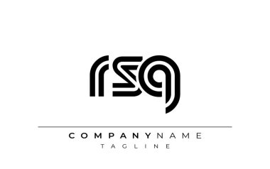 RSQ Yaratıcı Eşsiz Modern Harf Logosu Tasarımı. Benzersiz bir harf dizaynına sahip stilize logo, soyut minimalist estetik ve modern cazibe sunar.