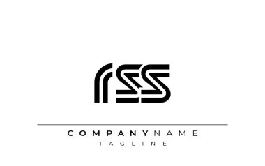 RSS Yaratıcı Eşsiz Modern Harf Logosu Tasarımı. Benzersiz bir harf dizaynına sahip stilize logo, soyut minimalist estetik ve modern cazibe sunar.