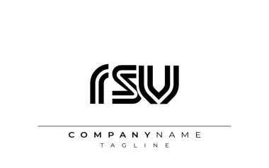 RSV Yaratıcı Eşsiz Modern Harf Logosu Tasarımı. Benzersiz bir harf dizaynına sahip stilize logo, soyut minimalist estetik ve modern cazibe sunar.