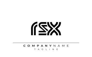 RSX Yaratıcı Eşsiz Modern Harf Logosu Tasarımı. Benzersiz bir harf dizaynına sahip stilize logo, soyut minimalist estetik ve modern cazibe sunar.