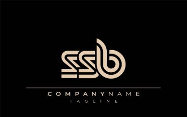 SSB Yaratıcı Eşsiz Modern Harf Logosu Tasarımı. Benzersiz bir harf dizaynına sahip stilize logo, soyut minimalist estetik ve modern cazibe sunar.