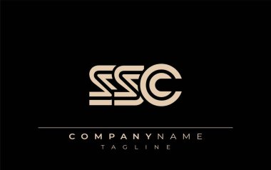 SSC Yaratıcı Eşsiz Modern Harf Logosu Tasarımı. Benzersiz bir harf dizaynına sahip stilize logo, soyut minimalist estetik ve modern cazibe sunar.