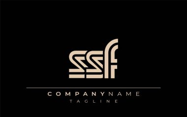 SSF Yaratıcı Eşsiz Modern Harf Logosu Tasarımı. Benzersiz bir harf dizaynına sahip stilize logo, soyut minimalist estetik ve modern cazibe sunar.
