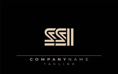 SSI Yaratıcı Eşsiz Modern Harf Logosu Tasarımı. Benzersiz bir harf dizaynına sahip stilize logo, soyut minimalist estetik ve modern cazibe sunar.