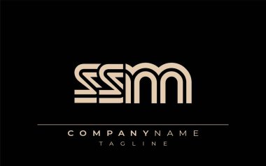 SSM Yaratıcı Eşsiz Modern Harf Logosu Tasarımı. Benzersiz bir harf dizaynına sahip stilize logo, soyut minimalist estetik ve modern cazibe sunar.