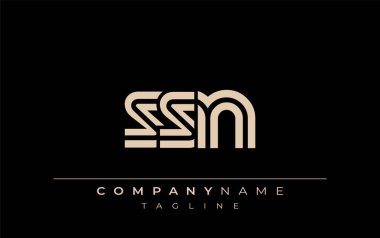 SSN Yaratıcı Eşsiz Modern Harf Logosu Tasarımı. Benzersiz bir harf dizaynına sahip stilize logo, soyut minimalist estetik ve modern cazibe sunar.