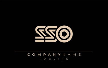 SSO Yaratıcı Eşsiz Modern Harf Logosu Tasarımı. Benzersiz bir harf dizaynına sahip stilize logo, soyut minimalist estetik ve modern cazibe sunar.