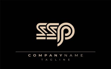 SSP Yaratıcı Eşsiz Modern Harf Logosu Tasarımı. Benzersiz bir harf dizaynına sahip stilize logo, soyut minimalist estetik ve modern cazibe sunar.