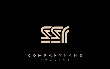 SSR Yaratıcı Eşsiz Modern Harf Logosu Tasarımı. Benzersiz bir harf dizaynına sahip stilize logo, soyut minimalist estetik ve modern cazibe sunar.