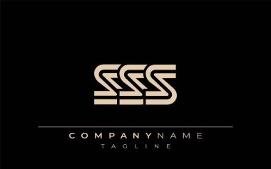 SSS Yaratıcı Eşsiz Modern Harf Logosu Tasarımı. Benzersiz bir harf dizaynına sahip stilize logo, soyut minimalist estetik ve modern cazibe sunar.