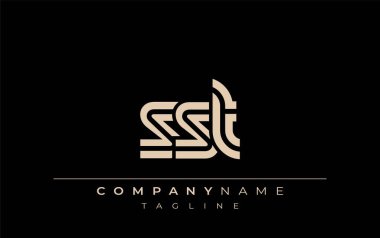 SST Yaratıcı Eşsiz Modern Harf Logosu Tasarımı. Benzersiz bir harf dizaynına sahip stilize logo, soyut minimalist estetik ve modern cazibe sunar.