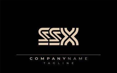 SSX Yaratıcı Eşsiz Modern Harf Logosu Tasarımı. Benzersiz bir harf dizaynına sahip stilize logo, soyut minimalist estetik ve modern cazibe sunar.