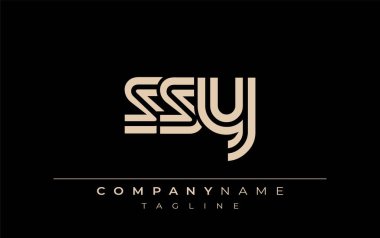 SSY Yaratıcı Eşsiz Modern Harf Logosu Tasarımı. Benzersiz bir harf dizaynına sahip stilize logo, soyut minimalist estetik ve modern cazibe sunar.