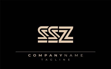 SSZ Yaratıcı Eşsiz Modern Harf Logosu Tasarımı. Benzersiz bir harf dizaynına sahip stilize logo, soyut minimalist estetik ve modern cazibe sunar.