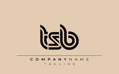 TSB Yaratıcı Eşsiz Modern Harf Logosu Tasarımı. Benzersiz bir harf dizaynına sahip stilize logo, soyut minimalist estetik ve modern cazibe sunar.