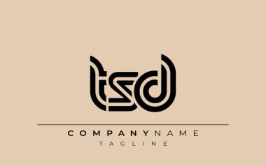 TSD Yaratıcı Eşsiz Modern Harf Logosu Tasarımı. Benzersiz bir harf dizaynına sahip stilize logo, soyut minimalist estetik ve modern cazibe sunar.