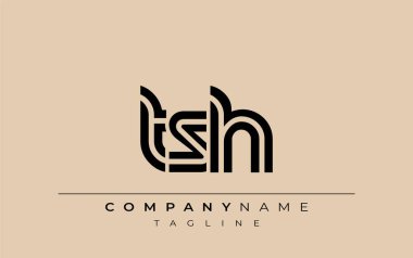 TSH Yaratıcı Eşsiz Modern Harf Logosu Tasarımı. Benzersiz bir harf dizaynına sahip stilize logo, soyut minimalist estetik ve modern cazibe sunar.