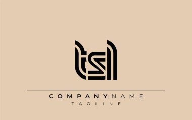 TSL Yaratıcı Eşsiz Modern Harf Logosu Tasarımı. Benzersiz bir harf dizaynına sahip stilize logo, soyut minimalist estetik ve modern cazibe sunar.