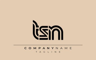 TSN Yaratıcı Eşsiz Modern Harf Logosu Tasarımı. Benzersiz bir harf dizaynına sahip stilize logo, soyut minimalist estetik ve modern cazibe sunar.