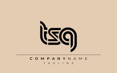 TSQ Yaratıcı Eşsiz Modern Harf Logosu Tasarımı. Benzersiz bir harf dizaynına sahip stilize logo, soyut minimalist estetik ve modern cazibe sunar.