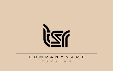 TSR Yaratıcı Eşsiz Modern Harf Logosu Tasarımı. Benzersiz bir harf dizaynına sahip stilize logo, soyut minimalist estetik ve modern cazibe sunar.