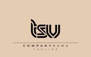 TSV Yaratıcı Eşsiz Modern Harf Logosu Tasarımı. Benzersiz bir harf dizaynına sahip stilize logo, soyut minimalist estetik ve modern cazibe sunar.
