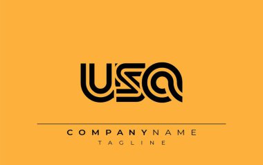 USA Yaratıcı Eşsiz Modern Harf Logosu Tasarımı. Benzersiz bir harf dizaynına sahip stilize logo, soyut minimalist estetik ve modern cazibe sunar.