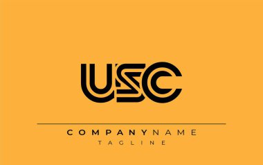 USC Yaratıcı Eşsiz Modern Harf Logosu Tasarımı. Benzersiz bir harf dizaynına sahip stilize logo, soyut minimalist estetik ve modern cazibe sunar.