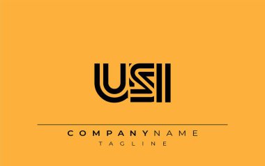 USI Yaratıcı Eşsiz Modern Harf Logosu Tasarımı. Benzersiz bir harf dizaynına sahip stilize logo, soyut minimalist estetik ve modern cazibe sunar.