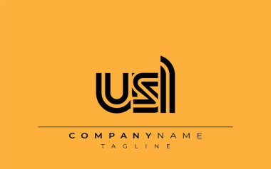 USL Yaratıcı Eşsiz Modern Harf Logosu Tasarımı. Benzersiz bir harf dizaynına sahip stilize logo, soyut minimalist estetik ve modern cazibe sunar.
