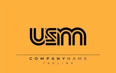 USM Yaratıcı Eşsiz Modern Harf Logosu Tasarımı. Benzersiz bir harf dizaynına sahip stilize logo, soyut minimalist estetik ve modern cazibe sunar.