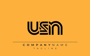 USN Yaratıcı Eşsiz Modern Harf Logosu Tasarımı. Benzersiz bir harf dizaynına sahip stilize logo, soyut minimalist estetik ve modern cazibe sunar.