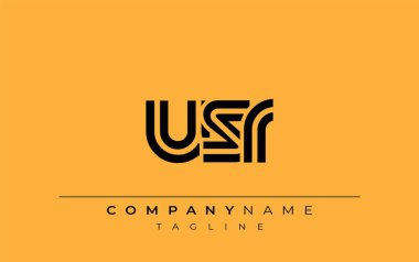 USR Yaratıcı Eşsiz Modern Harf Logosu Tasarımı. Benzersiz bir harf dizaynına sahip stilize logo, soyut minimalist estetik ve modern cazibe sunar.