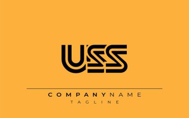 USS Yaratıcı Eşsiz Modern Harf Logosu Tasarımı. Benzersiz bir harf dizaynına sahip stilize logo, soyut minimalist estetik ve modern cazibe sunar.