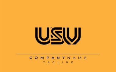 USV Yaratıcı Eşsiz Modern Harf Logosu Tasarımı. Benzersiz bir harf dizaynına sahip stilize logo, soyut minimalist estetik ve modern cazibe sunar.