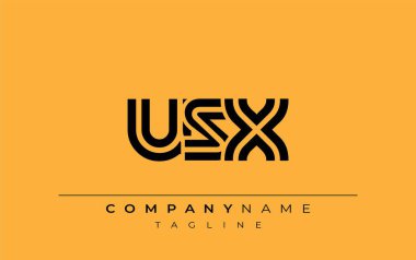 USX Yaratıcı Eşsiz Modern Harf Logosu Tasarımı. Benzersiz bir harf dizaynına sahip stilize logo, soyut minimalist estetik ve modern cazibe sunar.