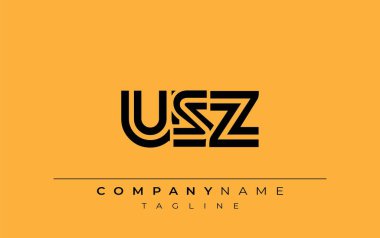 USZ Yaratıcı Eşsiz Modern Harf Logosu Tasarımı. Benzersiz bir harf dizaynına sahip stilize logo, soyut minimalist estetik ve modern cazibe sunar.