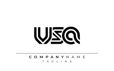 VSA Yaratıcı Eşsiz Modern Harf Logosu Tasarımı. Benzersiz bir harf dizaynına sahip stilize logo, soyut minimalist estetik ve modern cazibe sunar.
