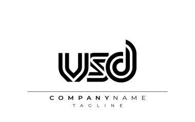 VSD Yaratıcı Eşsiz Modern Harf Logosu Tasarımı. Benzersiz bir harf dizaynına sahip stilize logo, soyut minimalist estetik ve modern cazibe sunar.