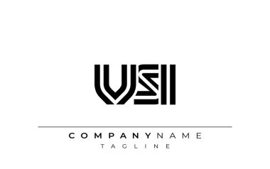 VSI Yaratıcı Eşsiz Modern Harf Logosu Tasarımı. Benzersiz bir harf dizaynına sahip stilize logo, soyut minimalist estetik ve modern cazibe sunar.