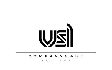 VSL Yaratıcı Eşsiz Modern Harf Logosu Tasarımı. Benzersiz bir harf dizaynına sahip stilize logo, soyut minimalist estetik ve modern cazibe sunar.
