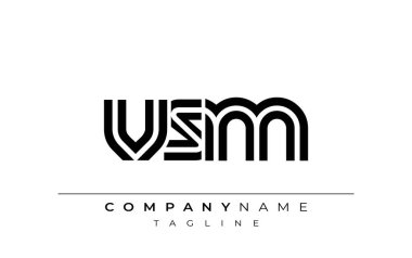 VSM Yaratıcı Eşsiz Modern Harf Logosu Tasarımı. Benzersiz bir harf dizaynına sahip stilize logo, soyut minimalist estetik ve modern cazibe sunar.