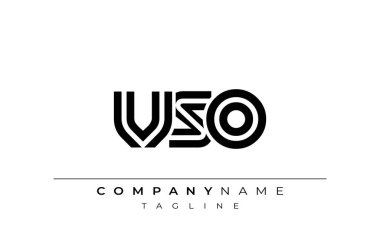 VSO Yaratıcı Eşsiz Modern Harf Logosu Tasarımı. Benzersiz bir harf dizaynına sahip stilize logo, soyut minimalist estetik ve modern cazibe sunar.