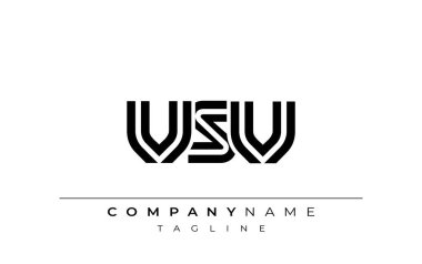 VSV Yaratıcı Eşsiz Modern Harf Logosu Tasarımı. Benzersiz bir harf dizaynına sahip stilize logo, soyut minimalist estetik ve modern cazibe sunar.